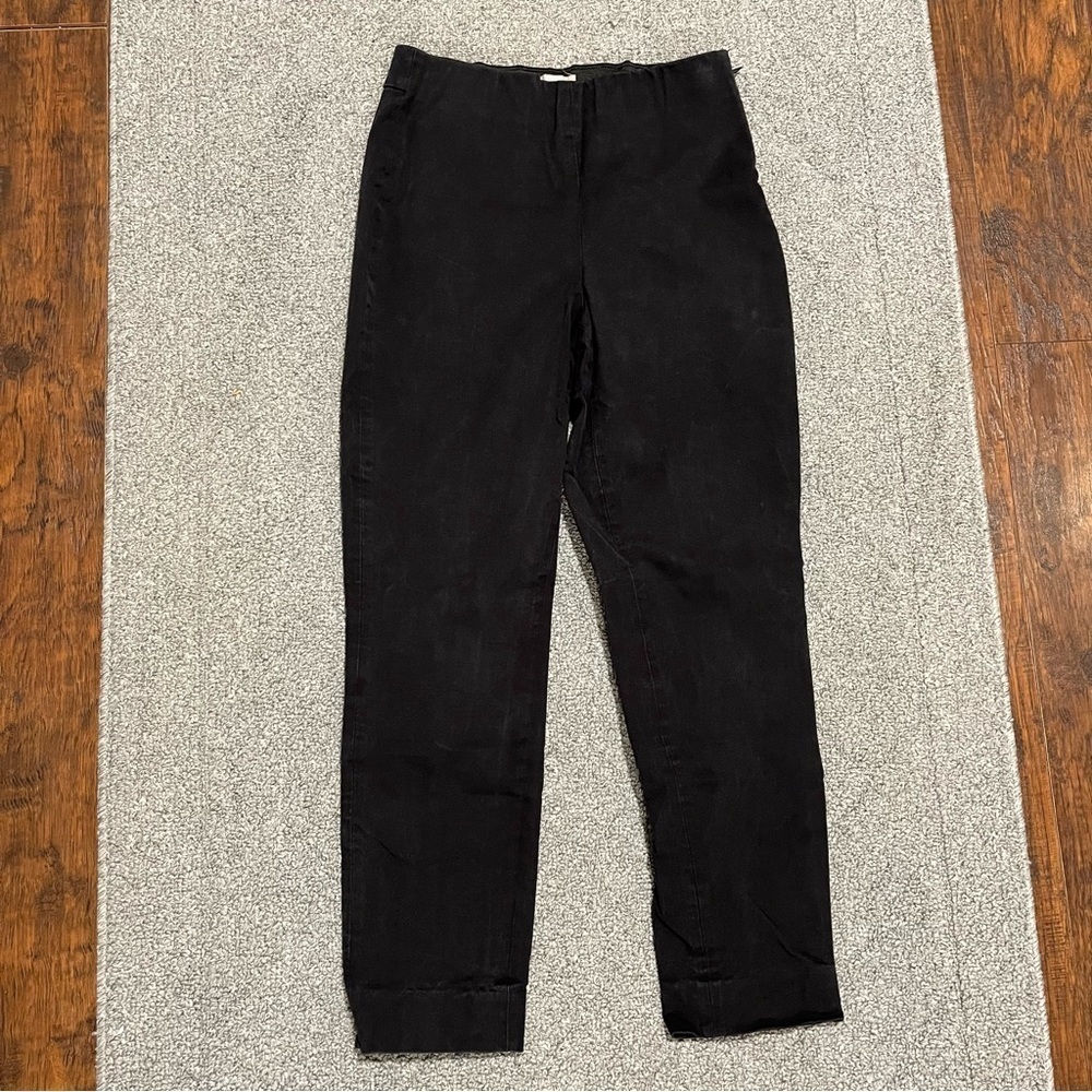 Everlane Pants Womens Size 4 Black The Side Zip Stretch Cotton Pleated Pants